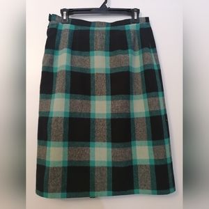 Plaid wool skirt